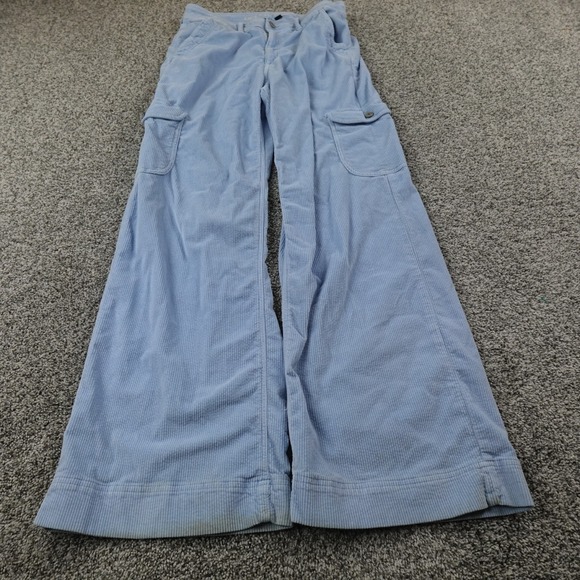 American Eagle Outfitters Pants - American Eagle Pants Womens 10 Blue Cargo High Rise Baggy Wide Leg Rave Stretch